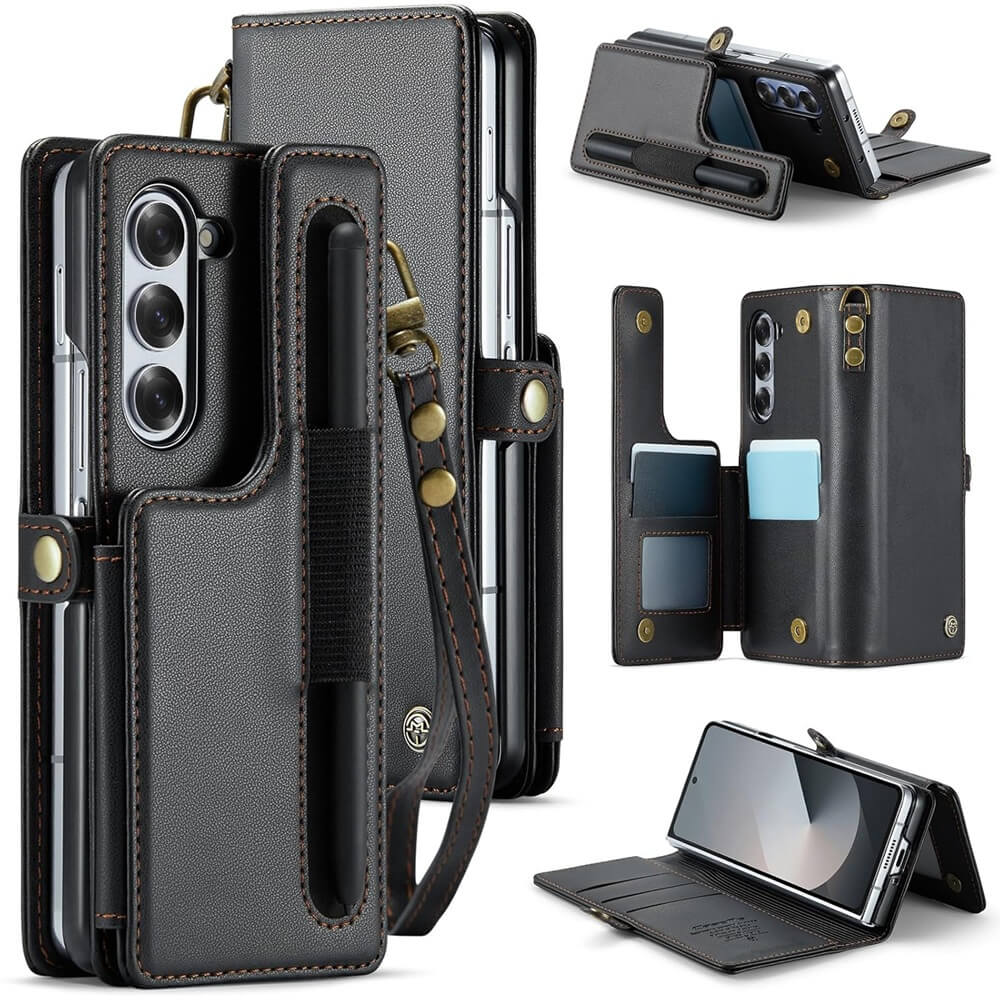 CaseMe Samsung Galaxy Z Fold7/6 Leather Wallet Case with RFID Blocking Card Slots CaseMe Samsung Galaxy Z Fold7/6 Leather Wallet Case with RFID Blocking Card Slots